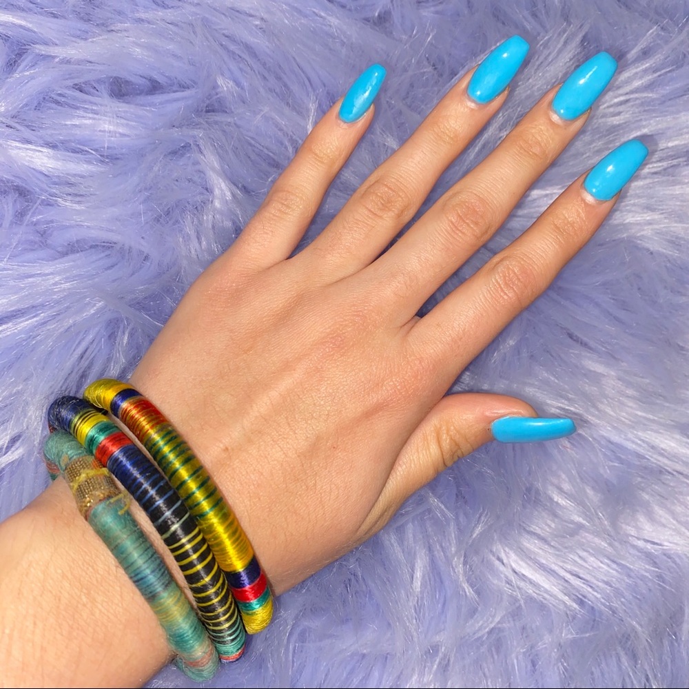 3 Multicolored Woven Bangles